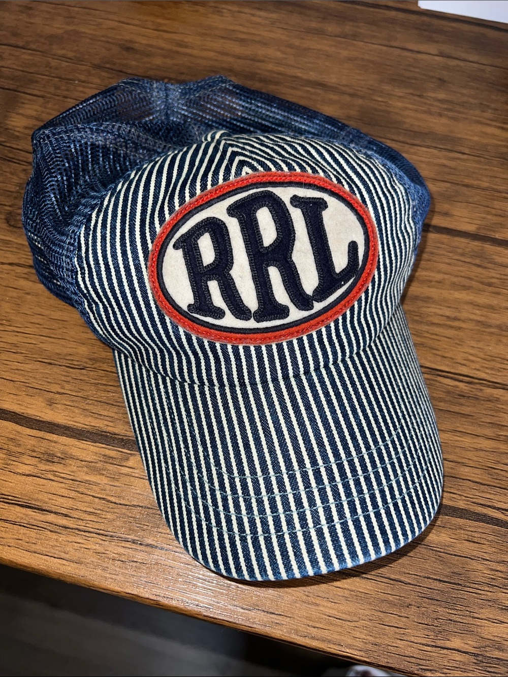 Vintage Ralph Lauren RRL (Double RL) Hickory Stripe Mesh Trucker Cap RARE- OS